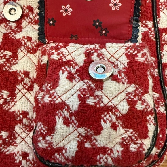 Rare Vera Bradley Red White Houndstooth
Saddle Bag Limited Edition main image 7